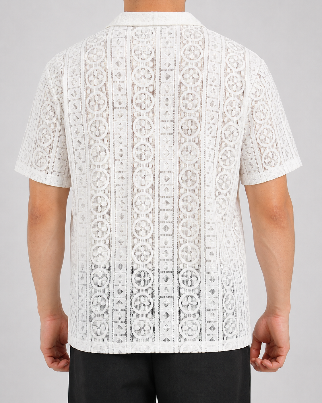 Crochet Lace Revere Collar White Shirt