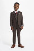 Caridi Boys Brown Three Piece Suit