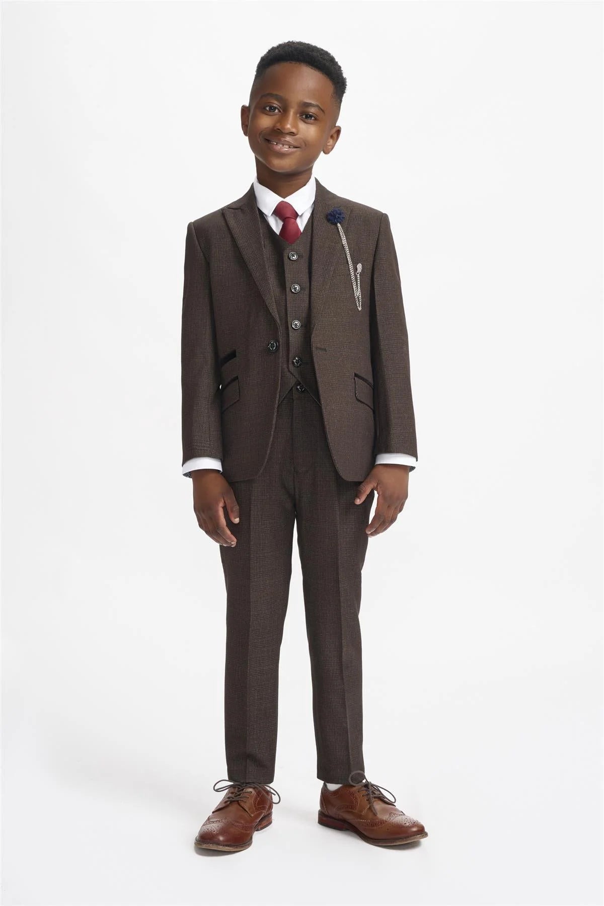 Caridi Boys Brown Three Piece Suit