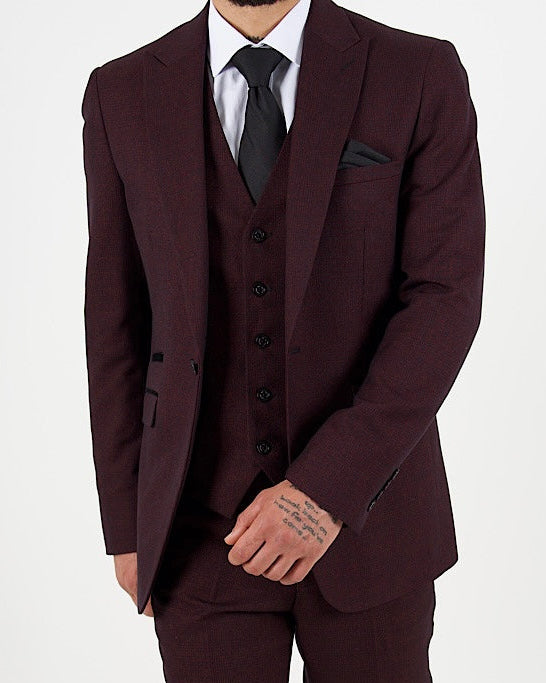 Caridi - Wine Slim Fit Blazer