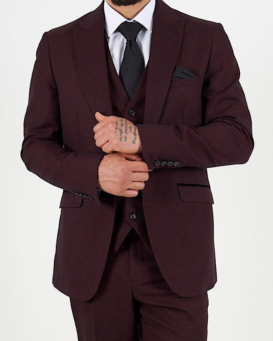 Caridi - Wine Slim Fit Blazer