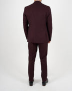 Caridi Wine Regular Check Three Piece Suit