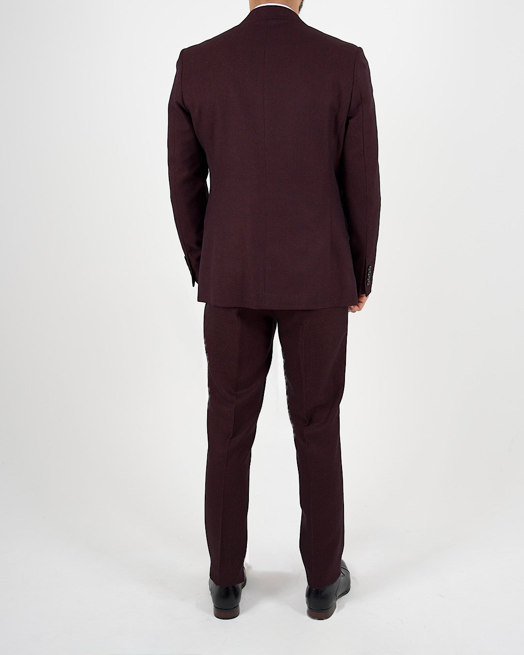 Caridi Wine Regular Check Three Piece Suit