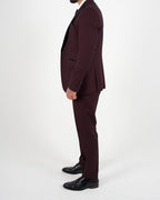 Caridi Wine Regular Check Three Piece Suit