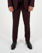 Caridi Wine Regular Check Three Piece Suit