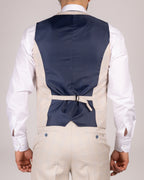 Caridi Beige Check Three Piece Suit