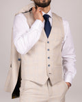 Caridi - Beige Slim Fit Waistcoat