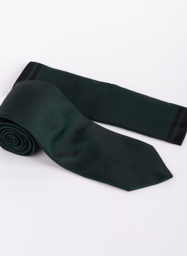 MC Textured - Tie & Pocket Square Set in Dark Green