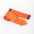 MC Textured - Tie & Pocket Square Set in Dark Orange