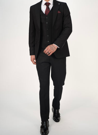Milano Premium Black Blazer & Waistcoat