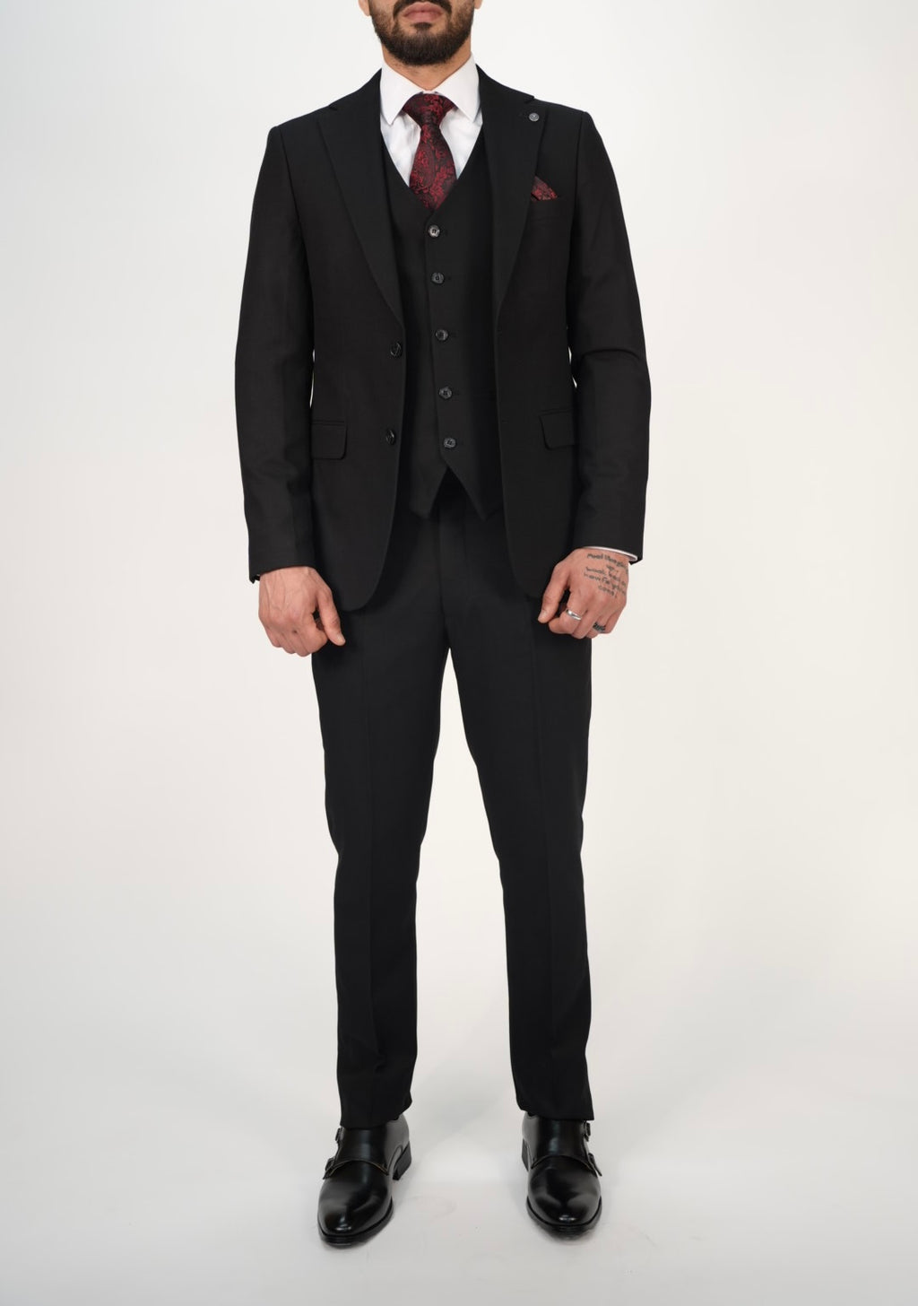 Milano Premium Black Three Piece Suit