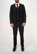 Milano Premium Black Three Piece Suit