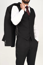 Milano Premium Black Blazer & Waistcoat