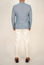 Owen Light Blue Pinstripe Double Breasted Blazer
