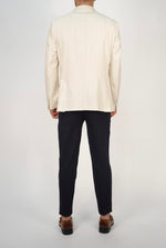 Owen Cream Pinstripe Double Breasted Blazer