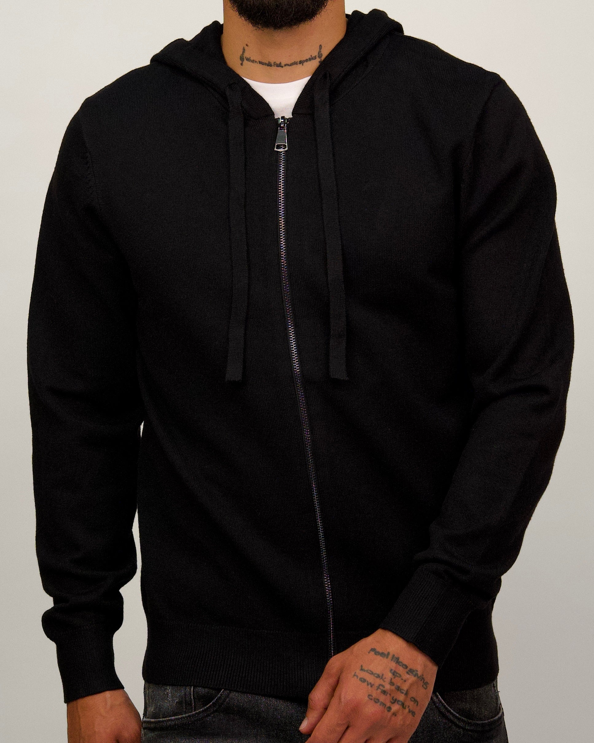 Full-Zip Knit Hoodie