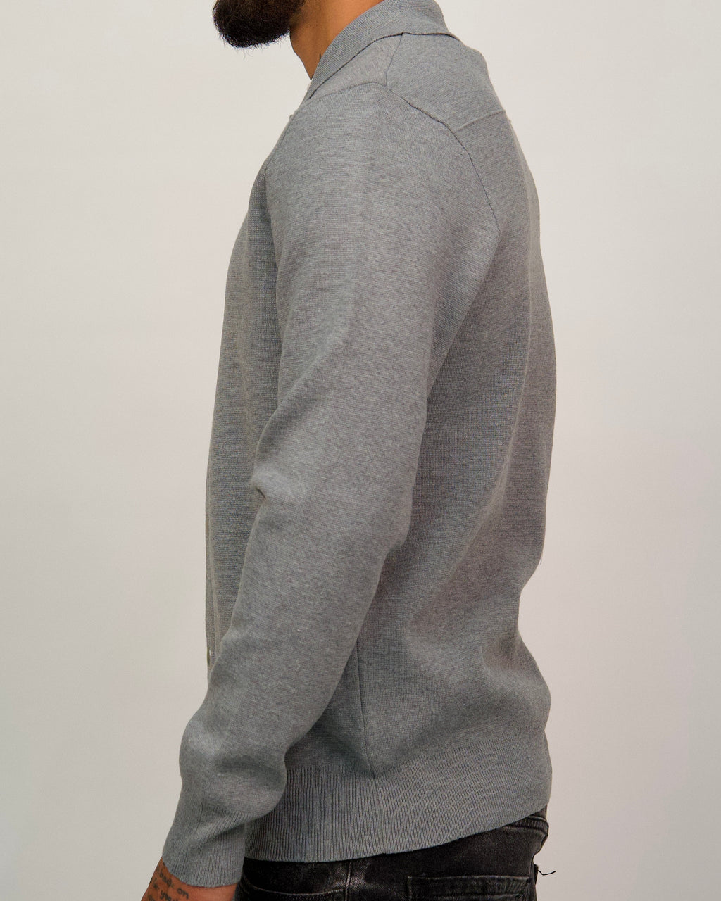 Knit Button-Up Shirt Jacket