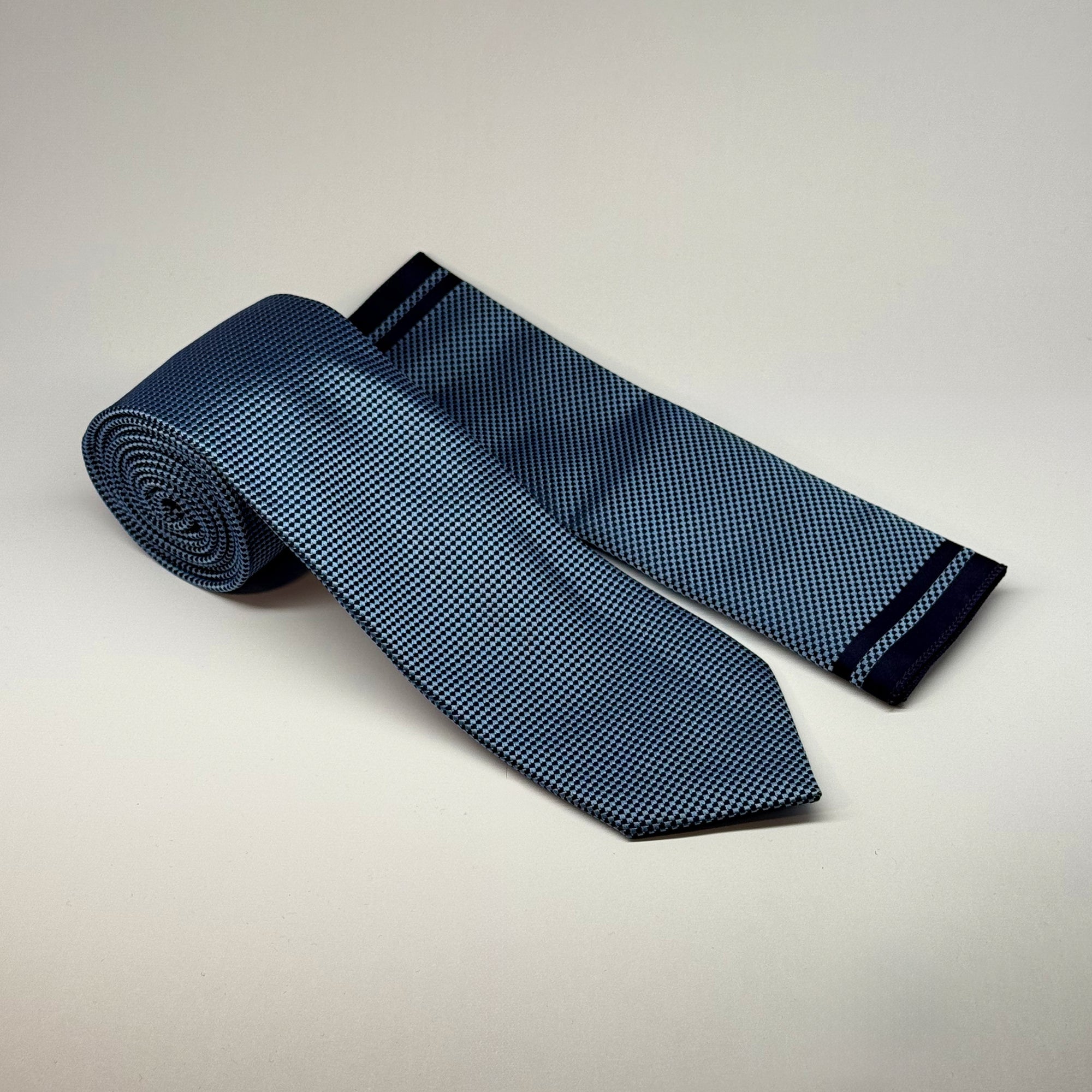MC Diamond - Tie & Pocket Square Set in Blue