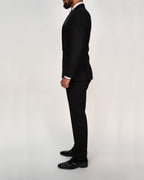 Milano Black Double Breasted Peak-Lapel Tux Suit