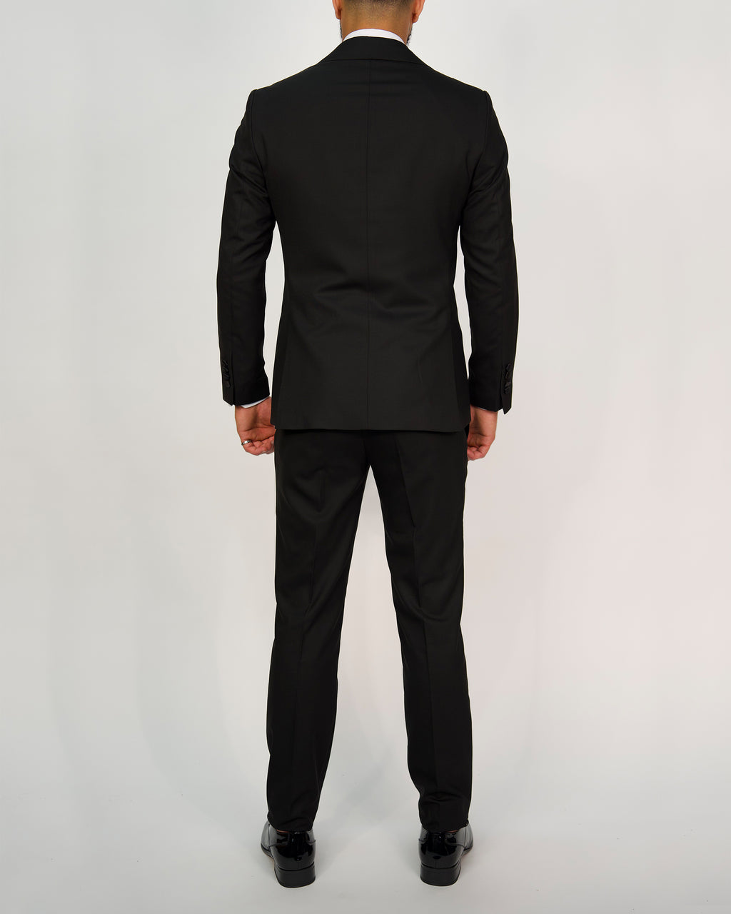 Milano Black Double Breasted Peak-Lapel Tux Suit