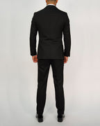 Milano Black Double Breasted Peak-Lapel Tux Suit