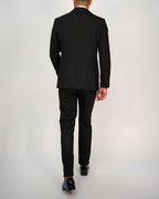 Milano Black Double Breasted Peak-Lapel Tux Suit