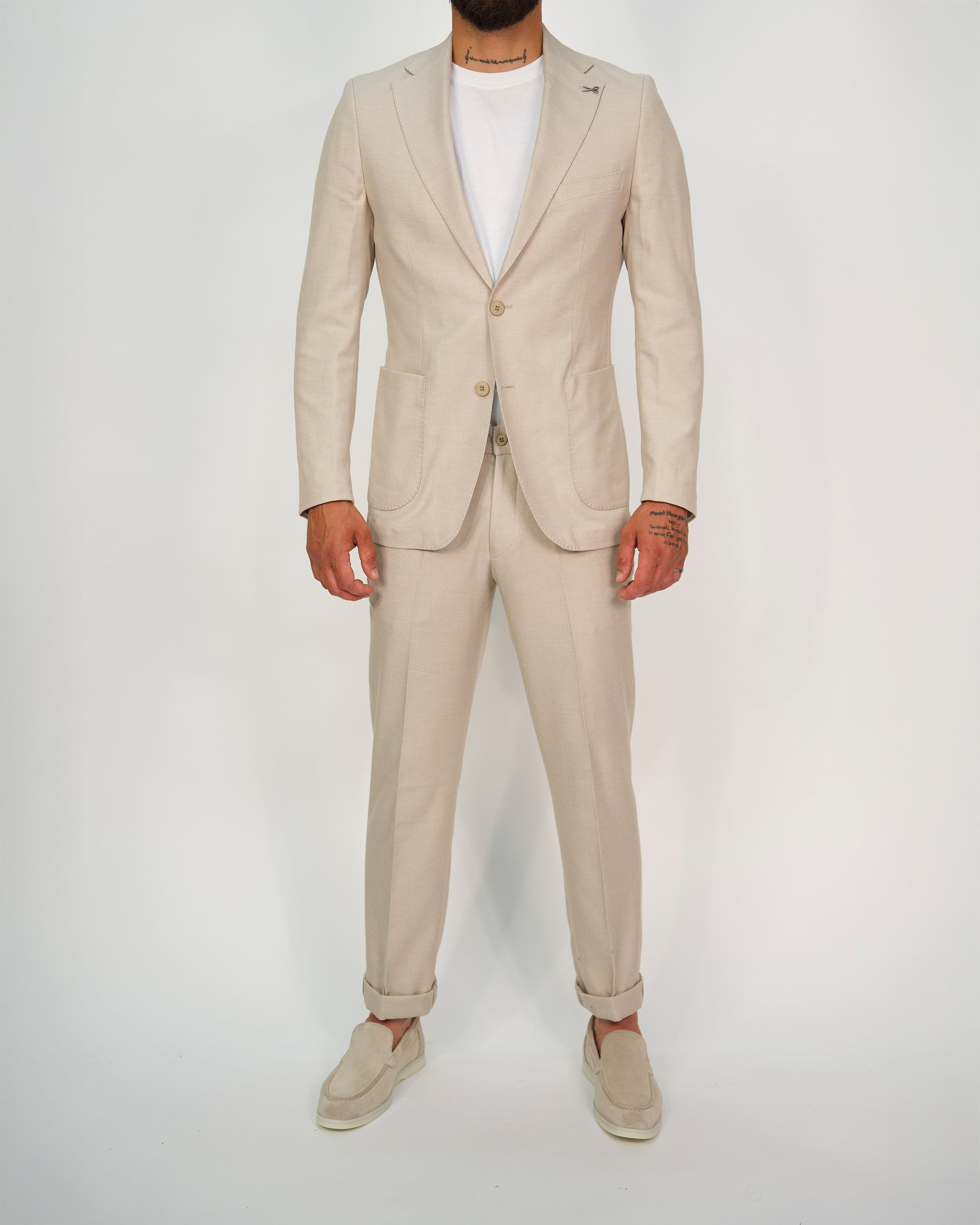 Milano Beige Linen Two-Piece Suit