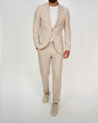 Milano Beige Linen Two-Piece Suit