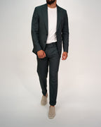 Milano Olive Linen Two-Piece Suit