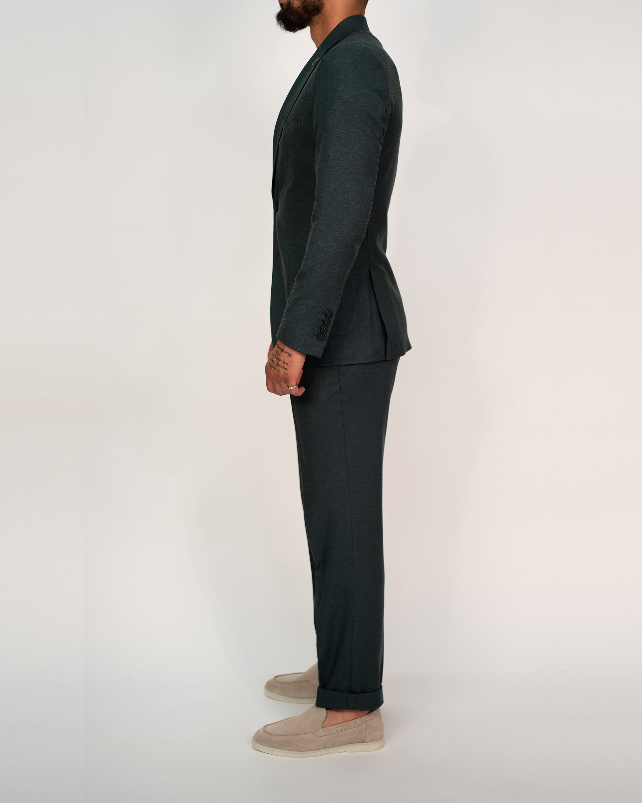 Milano Olive Linen Two-Piece Suit