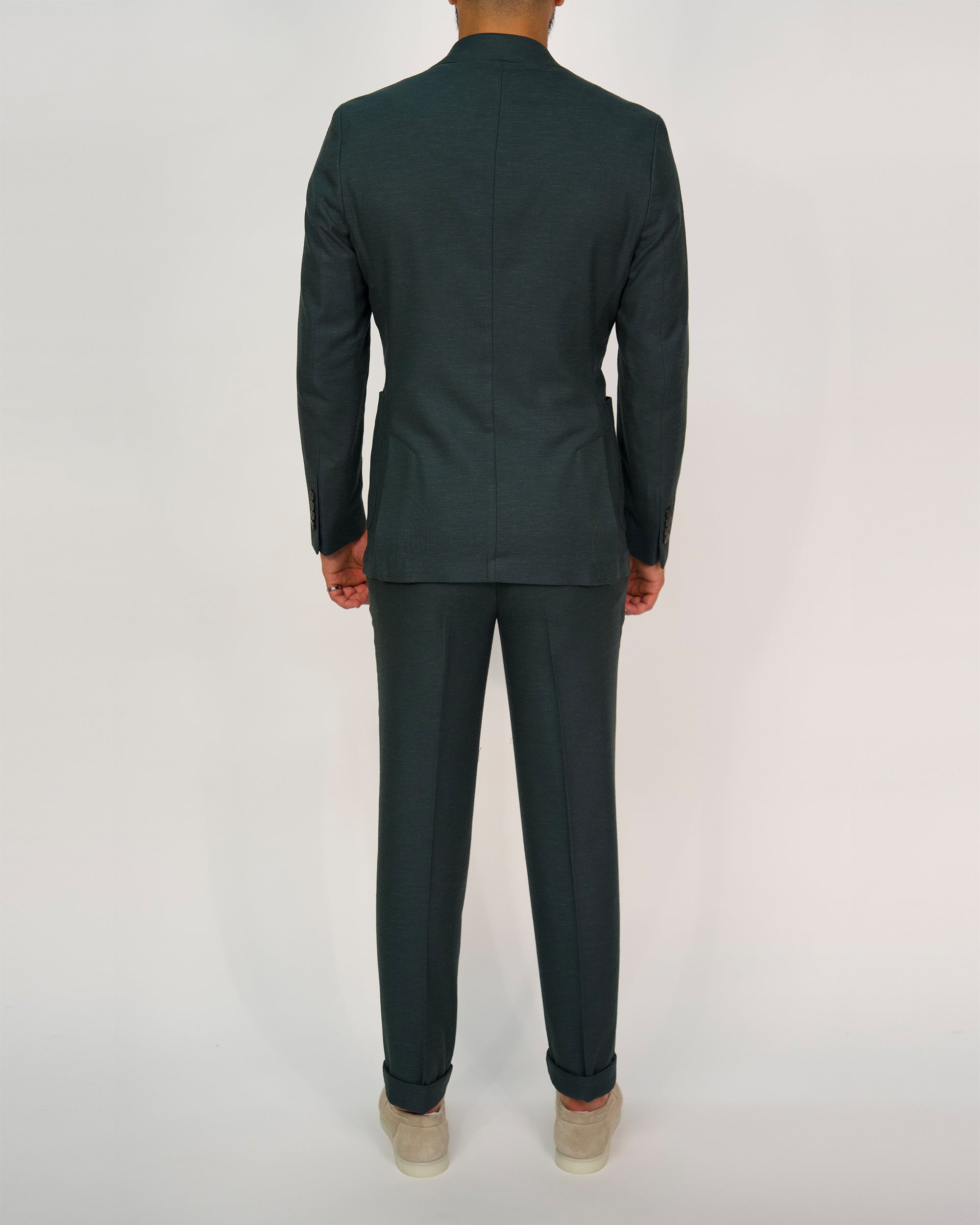 Milano Olive Linen Two-Piece Suit