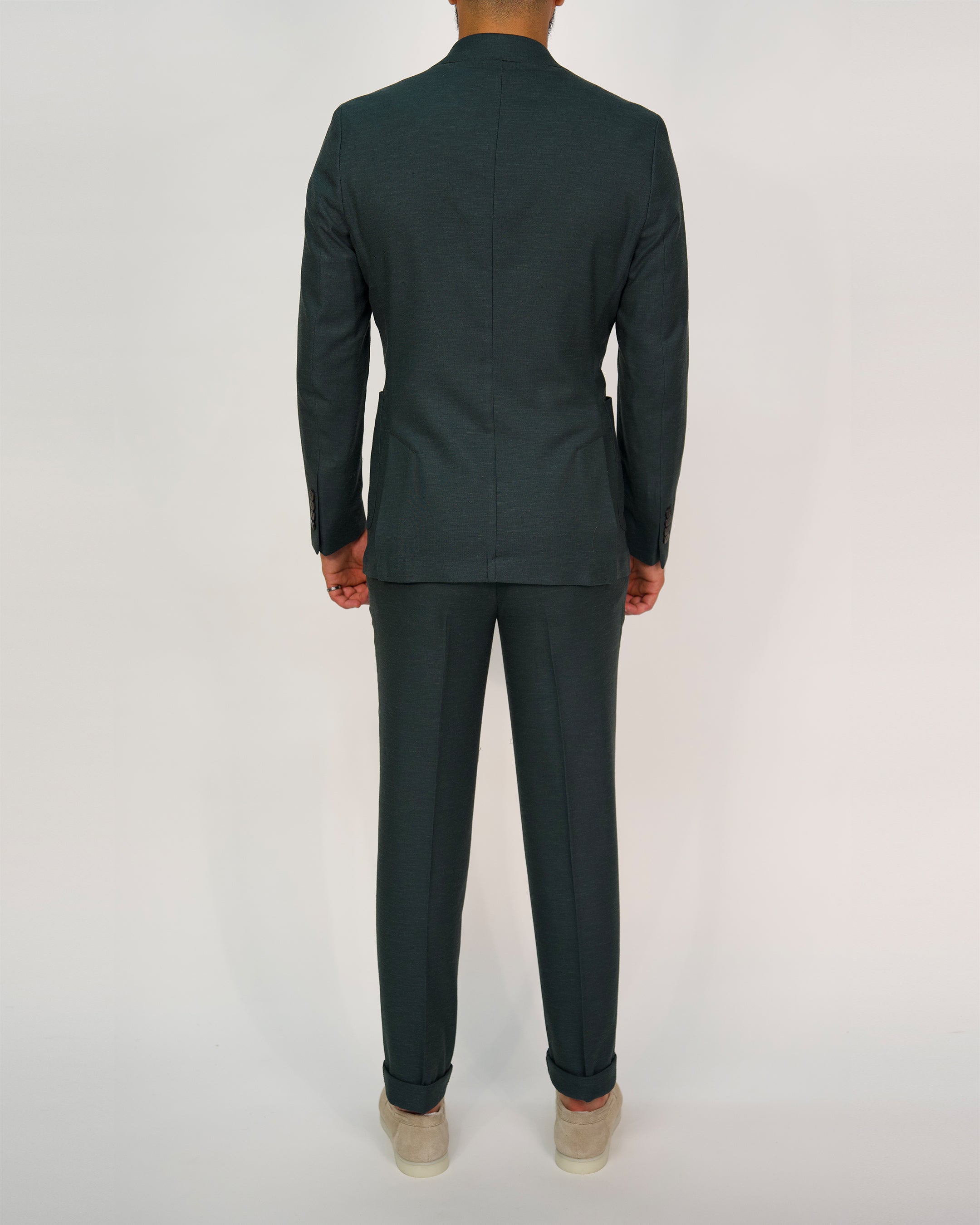 Milano Olive Linen Two-Piece Suit