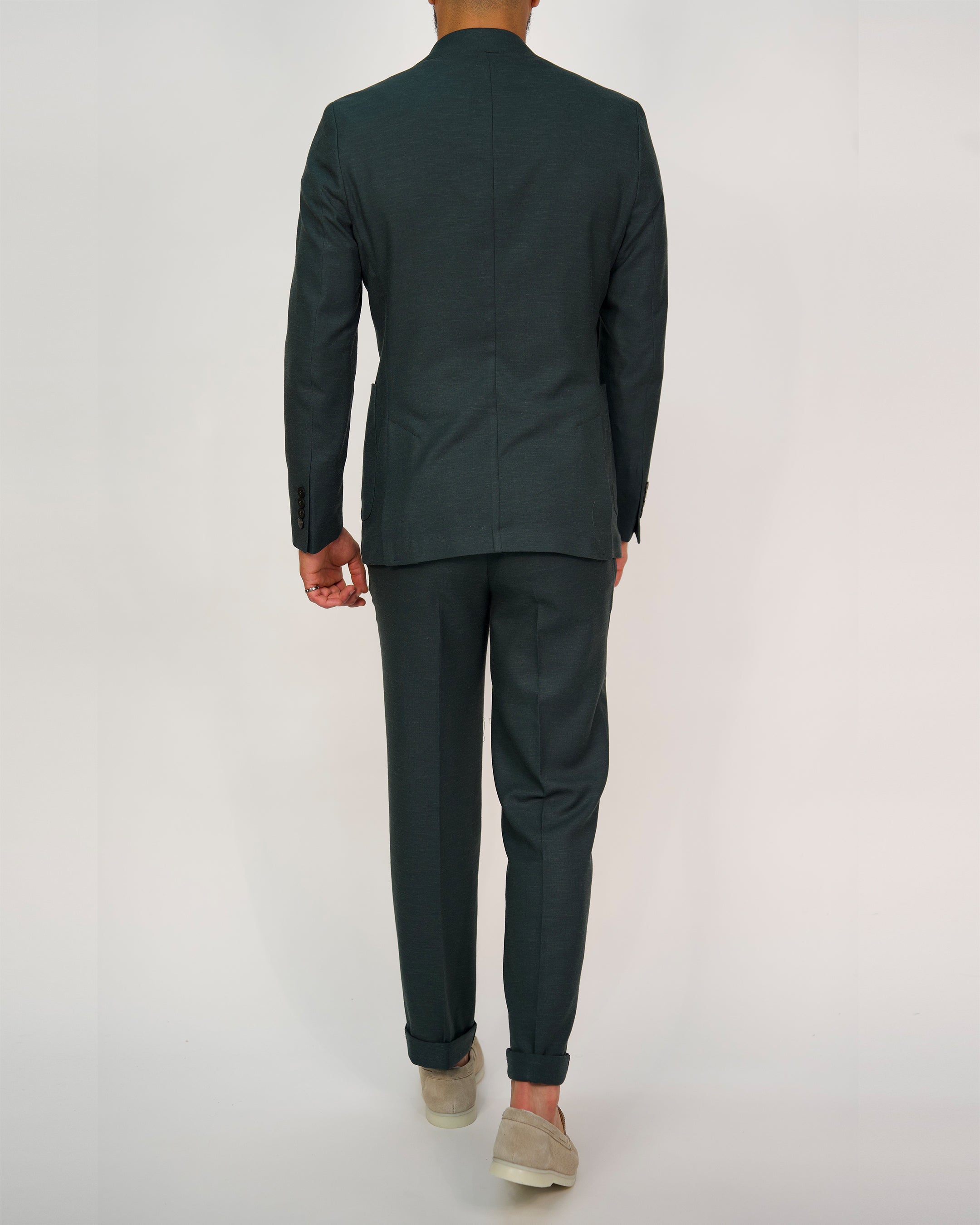 Milano Olive Linen Two-Piece Suit Milano Couture Milano Olive Linen Two-Piece Suit Milano Couture