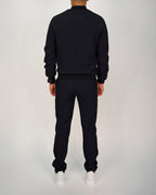 Navy Ribbed Zip-Up Tracksuit