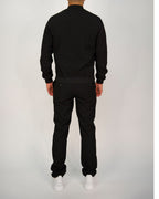 Black Ribbed Zip-Up Tracksuit