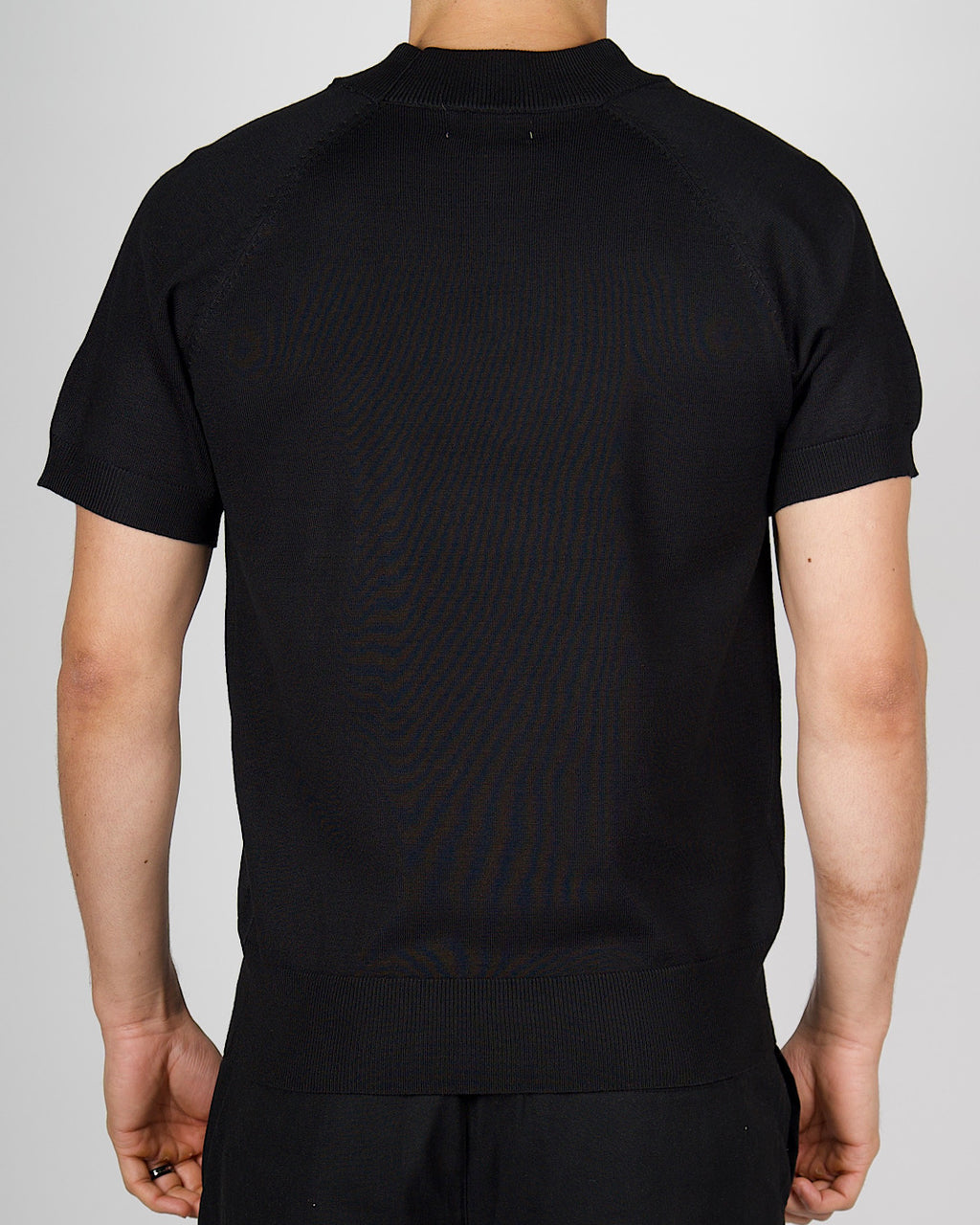 Black Muscle Fit Knit T-Shirt