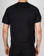 Black Muscle Fit Knit T-Shirt