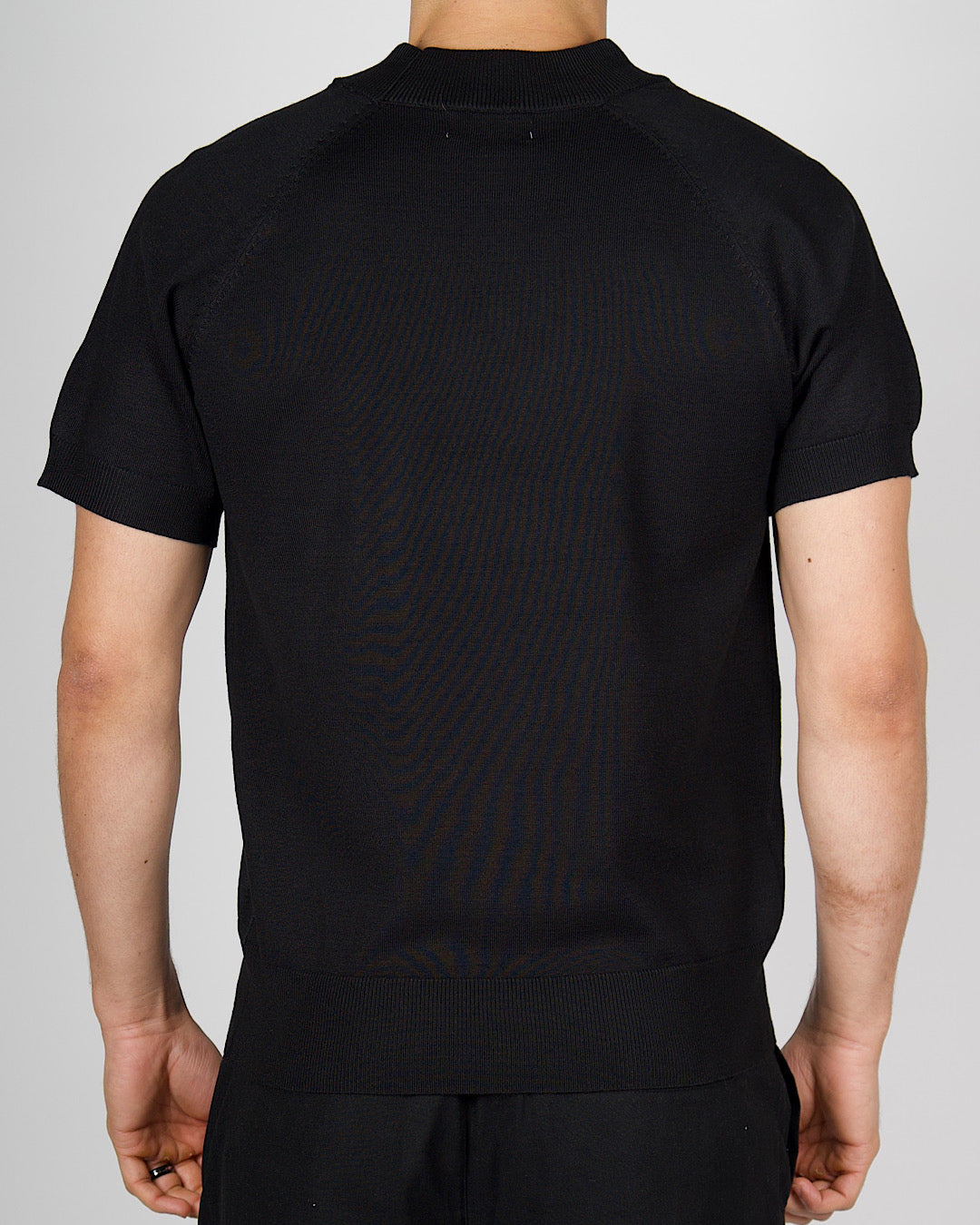 Black Muscle Fit Knit T-Shirt