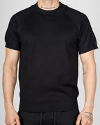 Black Muscle Fit Knit T-Shirt