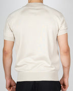 Beige Muscle Fit Knit T-Shirt