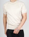 Beige Muscle Fit Knit T-Shirt