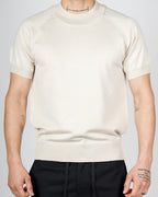 Beige Muscle Fit Knit T-Shirt