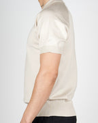 Beige Muscle Fit Knit T-Shirt