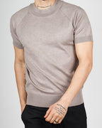 Brown Muscle Fit Knit T-Shirt