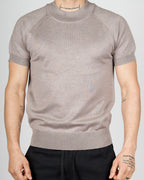 Brown Muscle Fit Knit T-Shirt