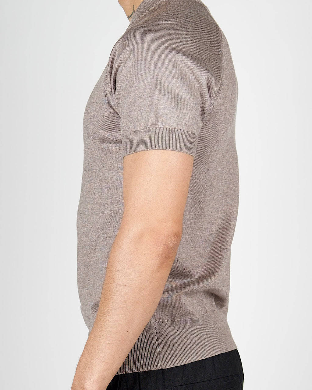 Brown Muscle Fit Knit T-Shirt