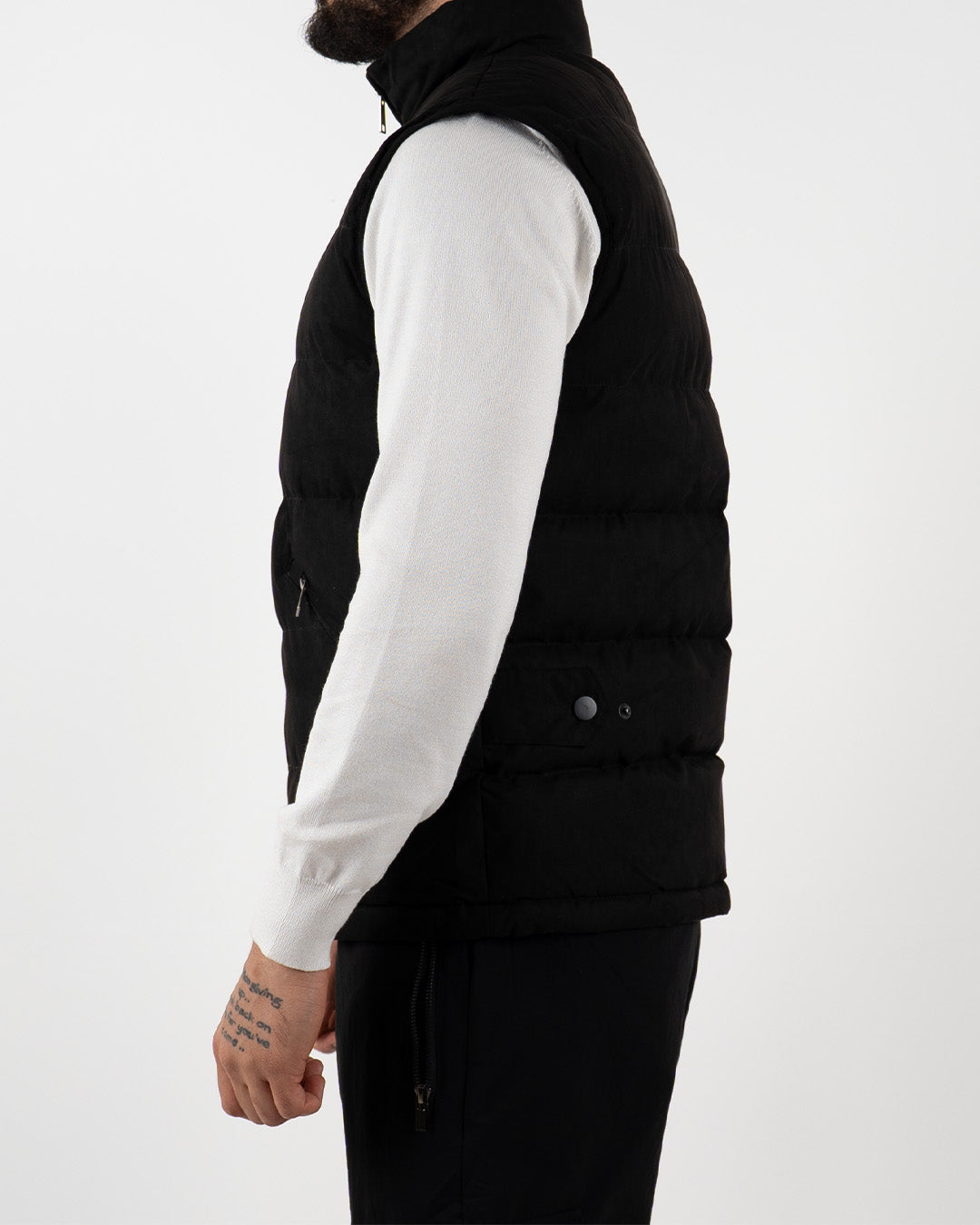 Black Suede Padded Gilet