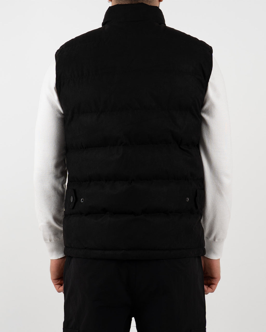 Black Suede Padded Gilet