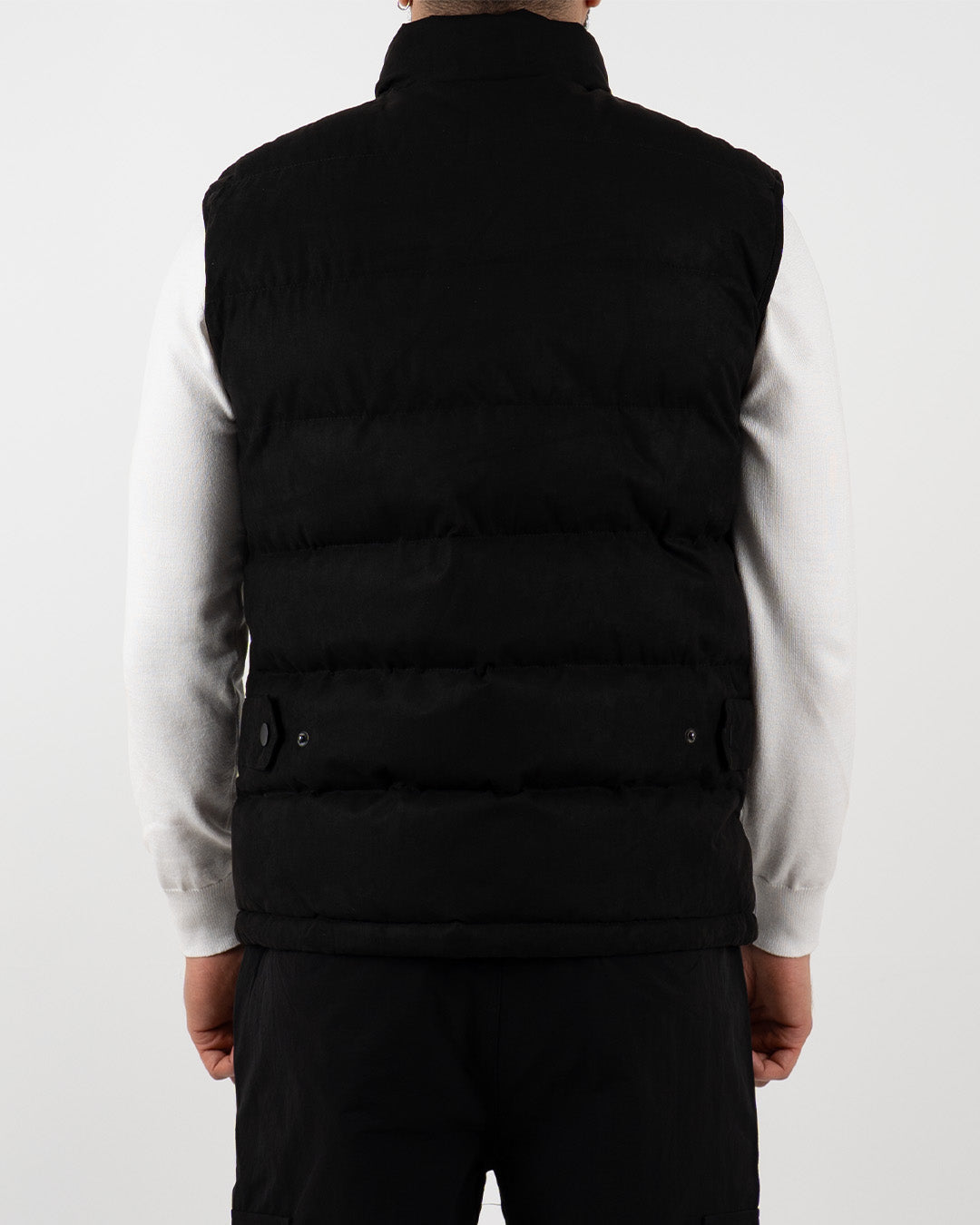 Black Suede Padded Gilet
