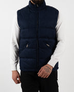 Navy Suede Padded Gilet